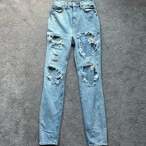Urban Outfitters high rise mom jeans with rips